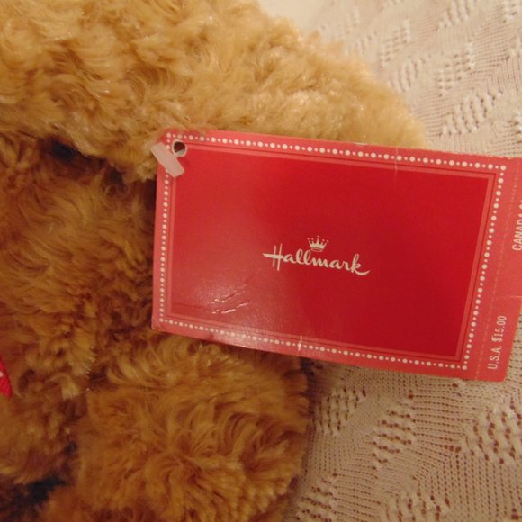 Hallmark Christmas Plush Bear, with Santa's cap and original tag, 2005 - Picture 6 of 7